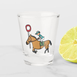 Pferderennen Schnapsglas