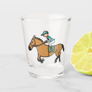 Pferderennen Schnapsglas