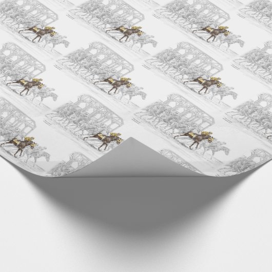 Pferderennen Start Gate Geschenkpapier (Ecke)