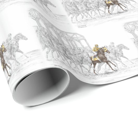 Pferderennen Start Gate Geschenkpapier (Rolleneckpunkt)