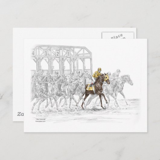 Pferderennen Start Gate Postkarte (Vorne/Hinten)
