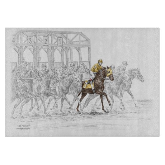 Pferderennen Start Gate Schneidebrett (Vorderseite)