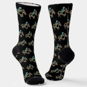 Pferderennen Stickman Socken (Gewinkelt)
