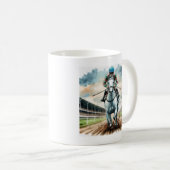 Pferderennen Tasse mit Stretchlauf. (VorderseiteRechts)