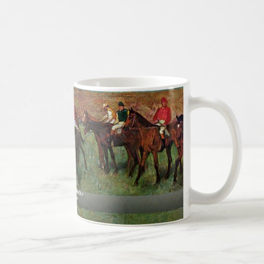 Pferderennen vor dem Anfang durch Edgar Degas Kaffeetasse (Rechts)