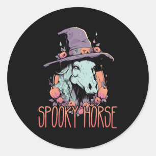 Pferderennen zu Halloween Reitsport Trick oder Tre Runder Aufkleber