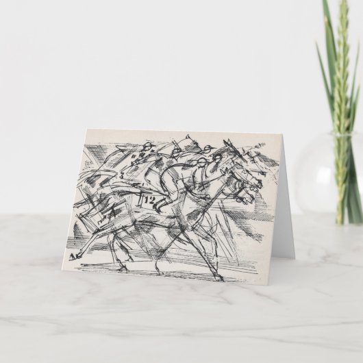 Pferderennengrußkarten Karte (Vorderseite)