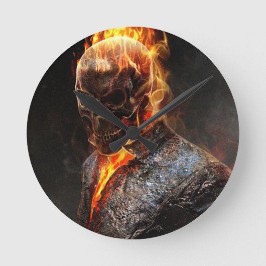 Pferderennfahrer Runde Wanduhr (Vorderseite)