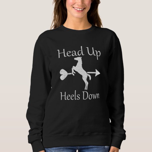 Pferderennfahrer springen hoch und Heelse runter Sweatshirt (Vorderseite)