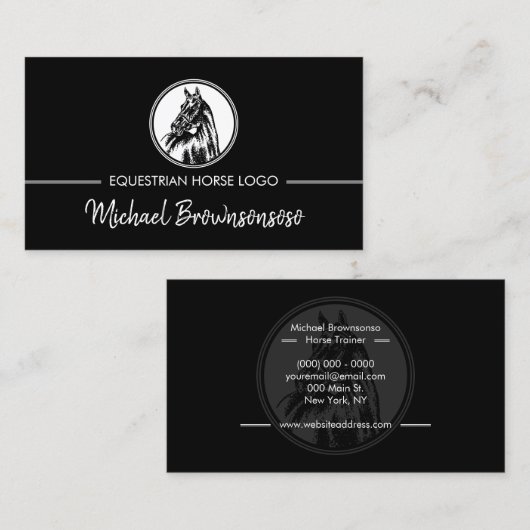 Pferderennfahrer Visitenkarte (Vorne/Hinten)