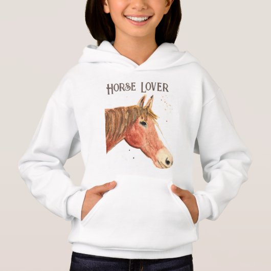 Pferderennfarm Girl Cowgirl Niedlich Pony Hoodi Hoodie (Vorderseite)