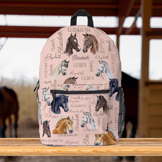 Pferderenngeschenke für Mädchen personalisiert Bedruckter Rucksack