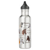 Pferderenngeschenke für Mädchen personalisiert Edelstahlflasche (Rechts)