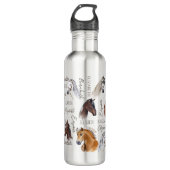 Pferderenngeschenke für Mädchen personalisiert Edelstahlflasche (Vorderseite)