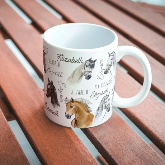 Pferderenngeschenke für Mädchen personalisiert Kaffeetasse