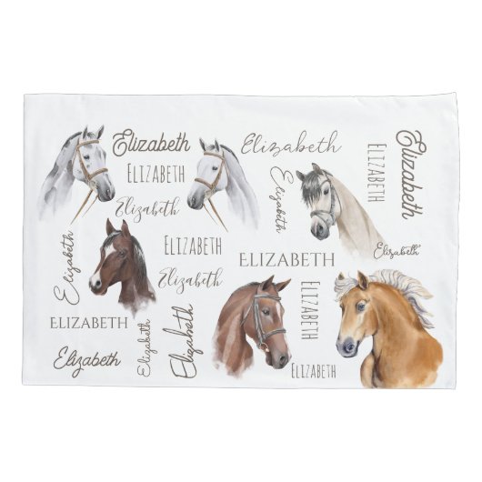 Pferderenngeschenke für Mädchen personalisiert Kissenbezug (Rückseite)