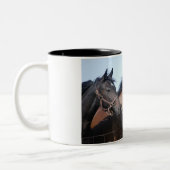 Pferderennstrecke Zweifarbige Tasse (Links)