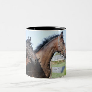 Pferderennstrecke Zweifarbige Tasse