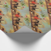 PFERDERFAHRT, PFERDESCHUHE UND KLEEBLÄTTER GESCHENKPAPIER (Ecke)