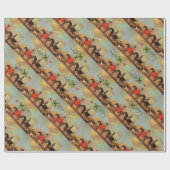 PFERDERFAHRT, PFERDESCHUHE UND KLEEBLÄTTER GESCHENKPAPIER (Flach)