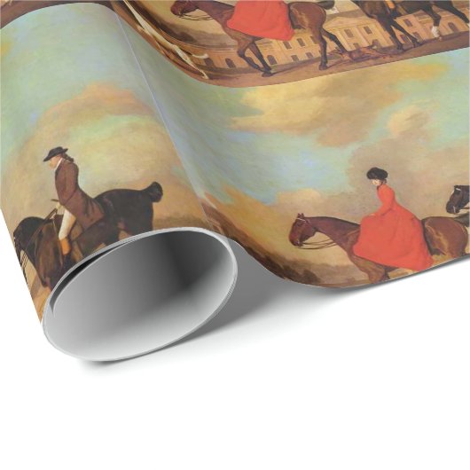 PFERDERFAHRT, PFERDESCHUHE UND KLEEBLÄTTER GESCHENKPAPIER (Rolleneckpunkt)