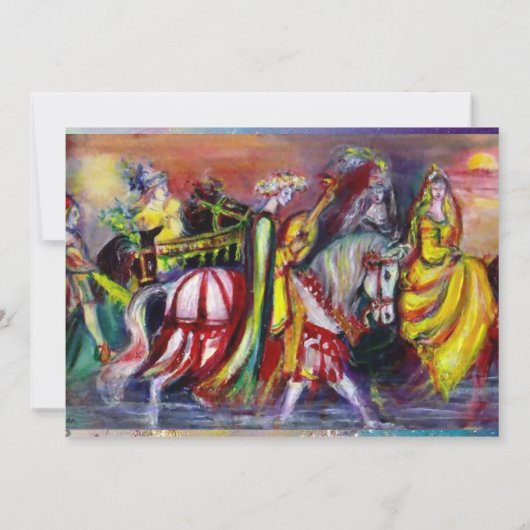 PFERDERIDER IN NACHT, blau Lila, rosa Glitzern (Rückseite)