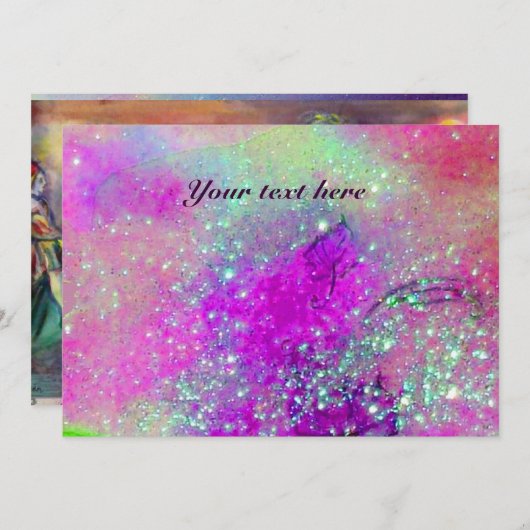 PFERDERIDER IN NACHT, blau Lila, rosa Glitzern (Vorne/Hinten)