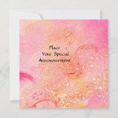 PFERDERIDER, MUSIK IN DER NACHT, Pink Gold Glitzer Einladung (Rückseite)