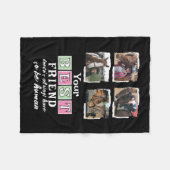 Pferderiebhaber 4 Foto bester Freund schwarz pink  Fleecedecke (Vorderseite (Horizontal))