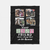 Pferderiebhaber 4 Foto bester Freund schwarz pink  Fleecedecke (Vorderseite)