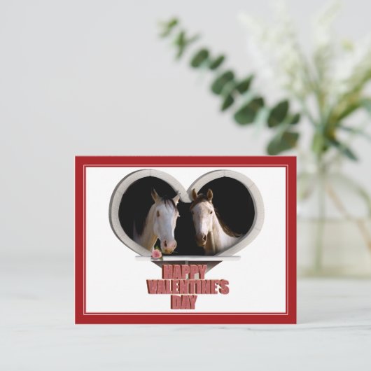 Pferderiebhaber Valentine Feiertagspostkarte (Stehend Vorderseite)