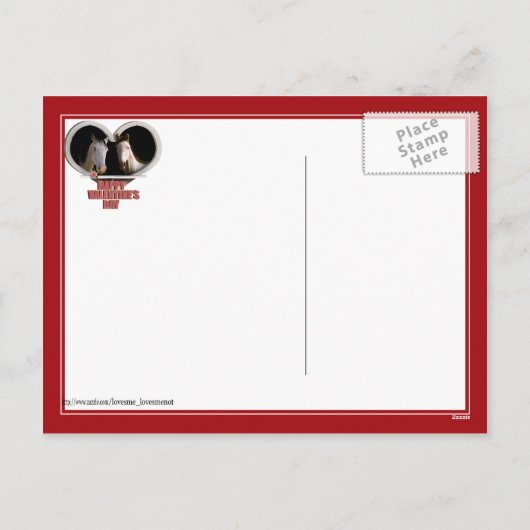 Pferderiebhaber Valentine Feiertagspostkarte (Rückseite)