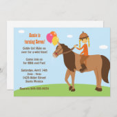 Pferderücken - Einladung zur Geburtstagsparty (Vorne/Hinten)