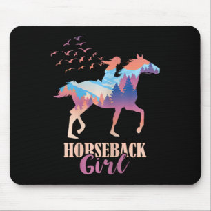 Pferderücken Girl Horseback Reiten Mousepad