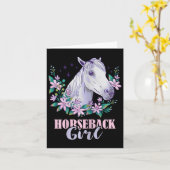 Pferderücken Girl Horseback Reitsport Reiten Karte (Gelbe Blume)