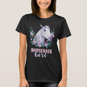 Pferderücken Girl Horseback Reitsport Reiten T-Shirt