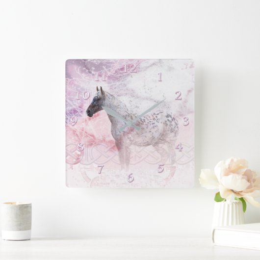 Pferderückensturm Quadratische Wanduhr (Zuhause)