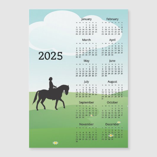 Pferderückfahrt 2025 Kalender Magnetkarte (Vorderseite)
