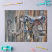 Pferdesadler Horseshoe Rustikaler Western Seidenpapier (Basteln)