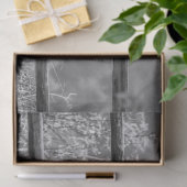 Pferdesattel auf dem Corral Fence Western Seidenpapier (Geschenk)