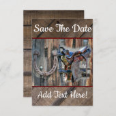 Pferdesattel Horseshoe Rustikaler Western Rett The Save The Date (Vorne/Hinten)