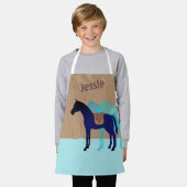 Pferdesattel Kinder Kochkunst personalisiert Schürze (Getragen)