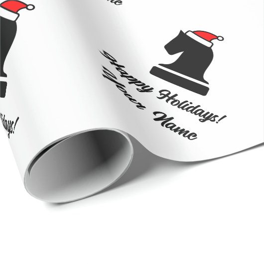 Pferdeschachmuster Weihnachtsverpackung Geschenkpapier (Rolleneckpunkt)