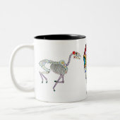 Pferdeschädel-Tag der Toten Zweifarbige Tasse (Links)