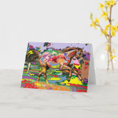 Pferdeschau 3 karte (Gelbe Blume)