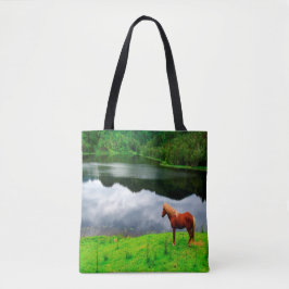 Pferdeschliffenlandschaft Sommergrün Tasche
