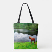 Pferdeschliffenlandschaft Sommergrün Tasche (Rückseite)
