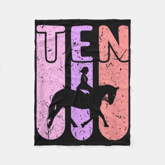 Pferdeschlitten 10. Geburtstag Reiten Fleecedecke (Vorderseite)