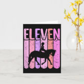 Pferdeschlitten 11. Geburtstag Reiten Karte (Gelbe Blume)