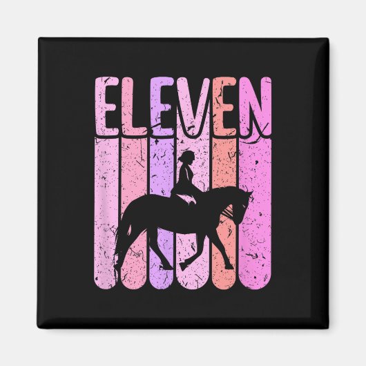Pferdeschlitten 11. Geburtstag Reiten Magnet (Vorne)